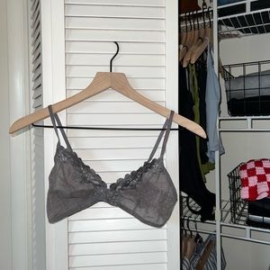 Madewell Grey Lace Triangle Bralette (S)